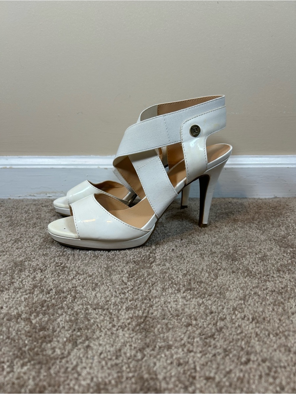 Liz Claiborne White Strappy High Heel Sandals
